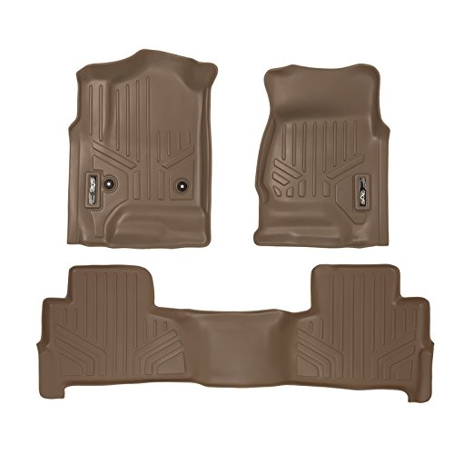 MAXLINER Floor Mats 2 Row Liner Set Tan for 2015-2018 Chevrolet Tahoe/GMC Yukon