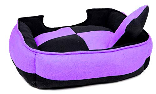 Image of Petslover Ultra Soft Fleece Fabric Polyester Filled Sofa Reversible Dog /Cat Beds, Purple & Black (Export Quality) - XXXL