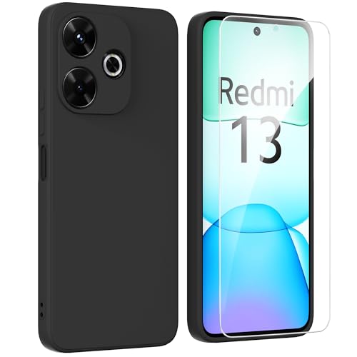 ARRYNN Hülle für Xiaomi Redmi 13 4G (6,79 Zoll) + Schutzfolie,Handyhülle Liquid Silikon TPU Case Cover Schutzhülle für X...