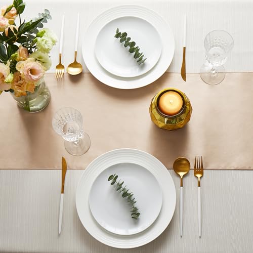 Chemin de table en satin taupe lot de 12 pour sublimer facilement vos tables - 7