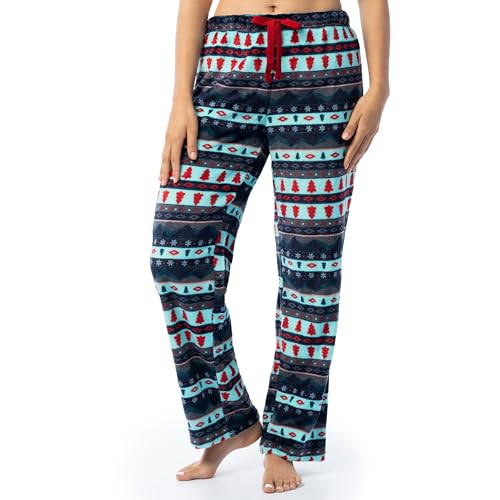 Image of Fruit of the Loom Women's Sueded Jersey Crew Top and Fleece Pant Sleep Set