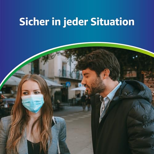 ADESTE – 100x Einweg OP Masken Typ IIR, 3-lagig, spritzwassergeschützt, konform mit UNI EN 14683:2019+AC:2019, BFE >98%