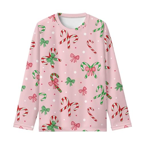 Renewold Christmas Tees Girls Boys T-Shirts Kids Athletic Shirts Long Sleeve Crewneck T Shirts Casual Clothes 3-16 Years4