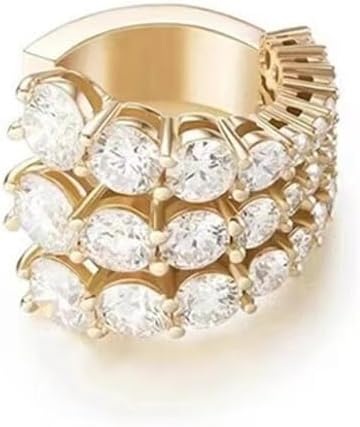 Dainty Crystal Ear Cuff Clip on Earrings Multi-layer Non Piercing Trendy Rhinestone Hoop Earring for Women Fashion Jewelry