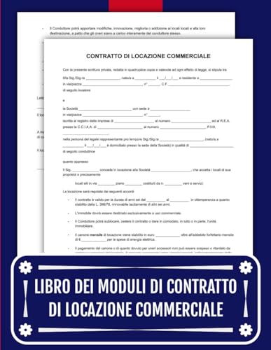 Libro dei moduli di contratto di locazione commerciale: 50 moduli pronti all’uso per locatore e locatario | 8,5 x 11 pollici.