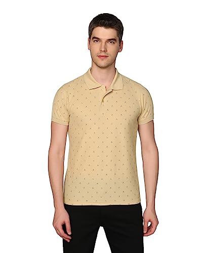 Image of INKKR Men's Printed Polo Neck Half Sleeve Multicolor T-Shirt