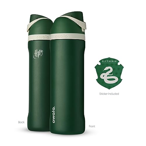 Image of Owala Harry Potter FreeSip Insulated Stainless Steel Water Bottle with Straw, BPA-Free Sports Water Bottle, Great for Travel, 24 Oz, Slytherin
