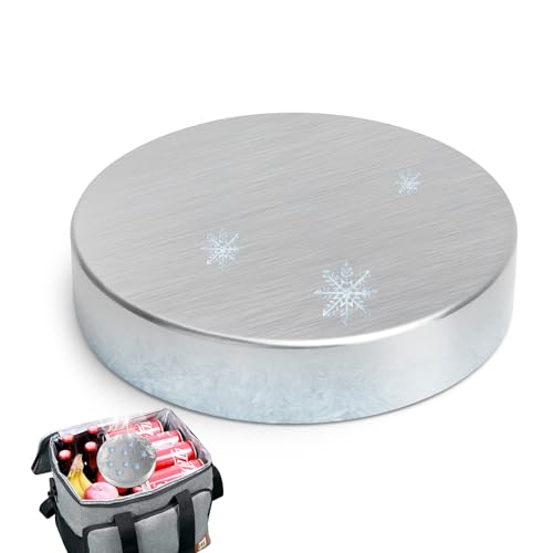 MORISHOP 保冷剤 長時間 強力 保冷剤 驚異の保冷力 最高な冷却用品 コンパクト 長時間 保冷ステンレス製アイス保冷剤 長持ち 繰り返し円形 ひんやり (シルバー 円形1個)