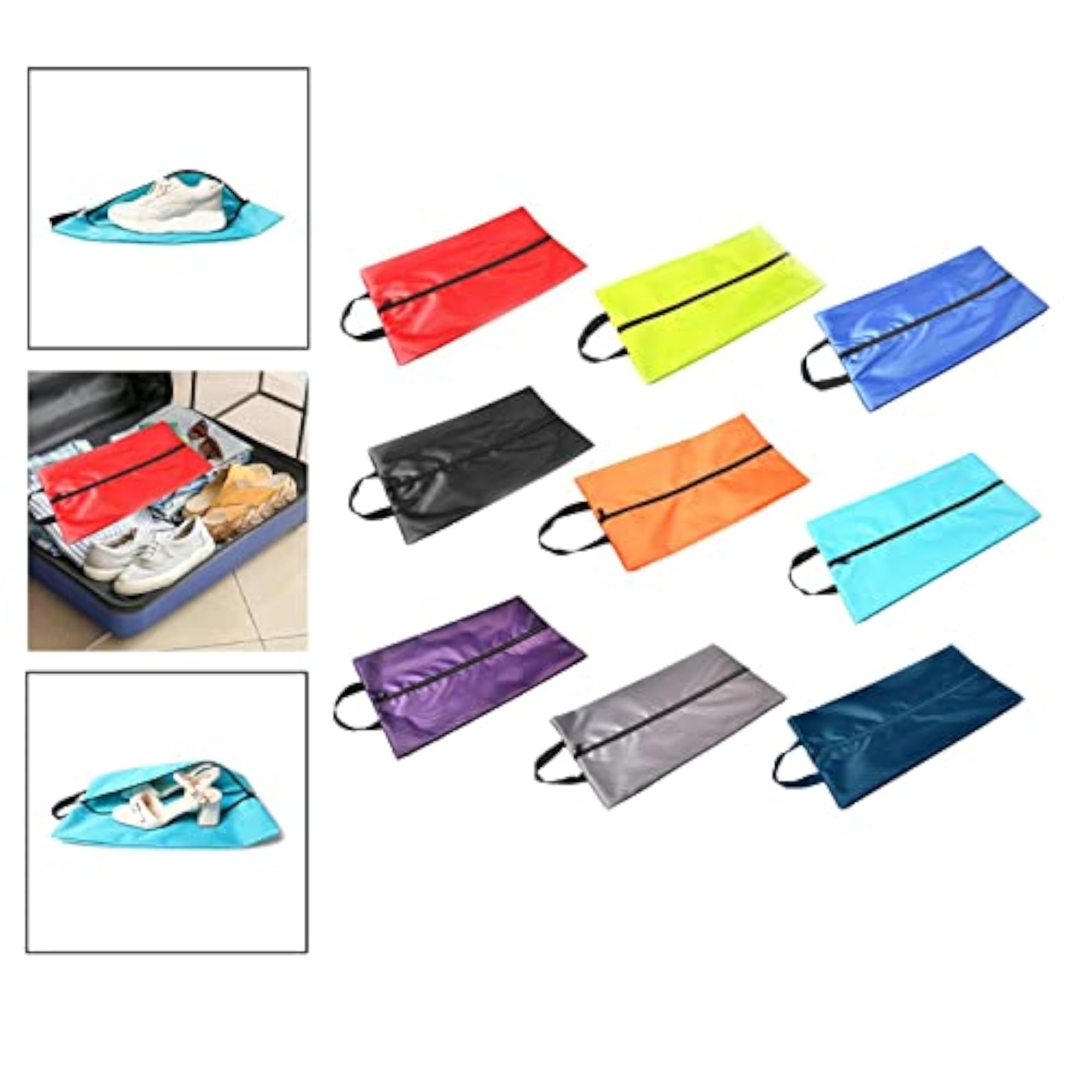 Multifunction Travel Shoes Bags Toiletry Carrier Case, Waterproof Red
