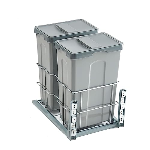 Caneca de basura doble extraíble bajo gabinete 47Qt