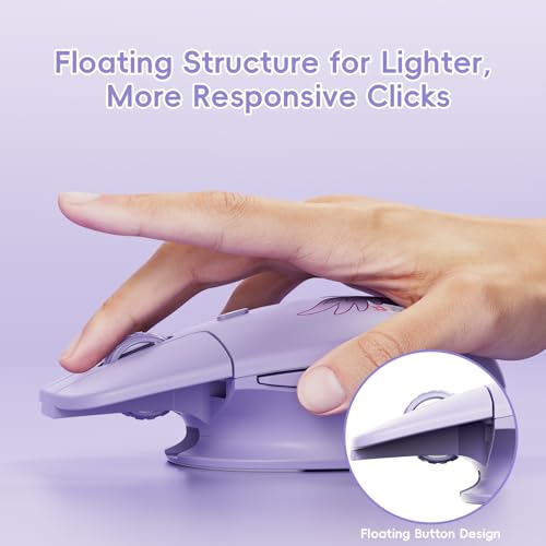 Image of My Little Pony Silent Wireless Mouse -M03 Innovative Floating Button Design, Quiet Clicks, 3 Adjustable DPI (800 /1600 /3200), Dual-Mode (2.4GHz /Bluetooth), Ergonomic for Mac /Windows (Purple)