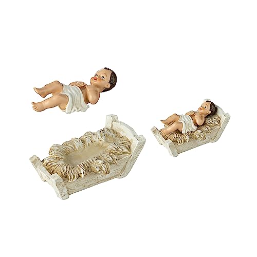 Image of Glitzhome 15.5 Inch Oversized Nativity Sets for Christmas Decor Set of 12 Nativity Scene Collectible Figurine Sets for Tabletop Decor Xmas Resin Ivory Nativity Figurines Set Animals Figurines