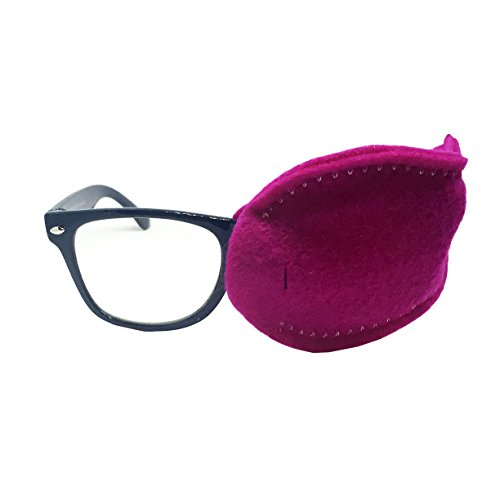 Soft, Reusable, Hand-Made, Felt Eyepatch to Treat Amblyopia/Lazy Eye for Right or Left Eye (Fuchsia)
