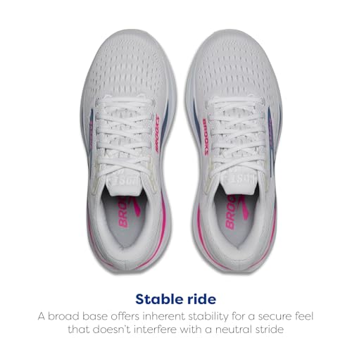 Brooks Women’s Ghost Max 3 Neutral Running & Walking Shoe - White/Moonlight/Pink - 8.5 Medium - image 4