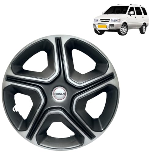 Image of Prigan Tavera Grey Silver Wheel Cover 15 inch for Chevrolet Tavera (Set of 4 Pcs) (Press Fitting) Model Name- Nexon Grey Silver 15