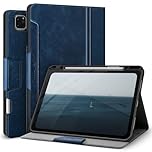 Antbox Case for iPad Pro 12.9'' 6th Generation (2022) 5th/4th/3rd Gen (2021/2020/2018), Built-in Pencil Holder Auto Sleep/Wake Function PU Leather Smart Cover (Blue)