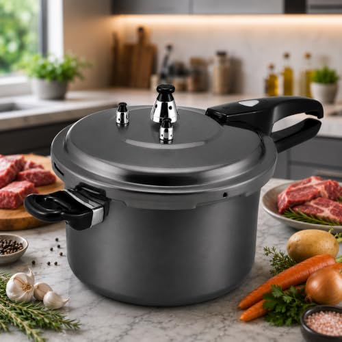 Image of Barton 7.4 Quart Stovetop Pressure Cooker, Titanium Finish Aluminum Pressure Canner with Safety Release Valve, Fast Cooking Pot for Meat, Soup, Beans & Vegetables, 7.4 QT