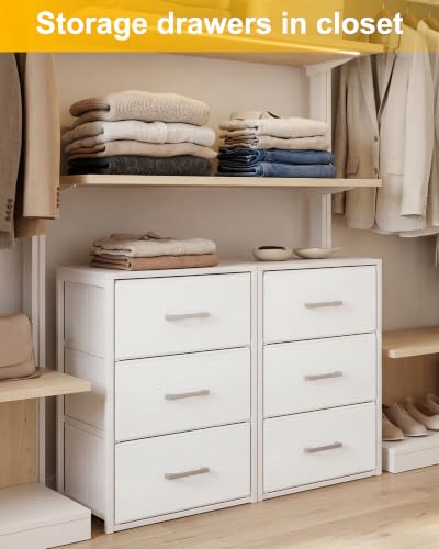 Image of Fixwal Closet Drawers for Clothes, 2 Pack, 6 Drawers Stackable, 15.7 inch Wide