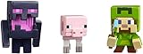 Minecraft Halloween Series Action Figure (3 Pack) - Steve with Hoodie, Skeleton Pig & Endereal
