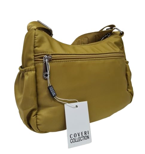 COVERI COLLECTION Borsa a Tracolla in Nylon, 3 Scomparti, Leggera, Tasche Multiple con Zip, Art. 5050-4 Dimensioni 26x20x10 cm