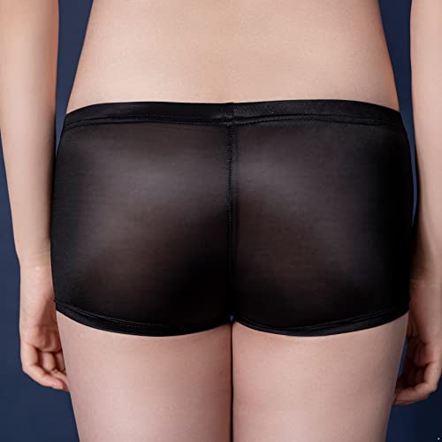 Vxuxlje Sissy Men's Glossy Satin See Through Panties Low Rise String Bikini Briefs Underwear4