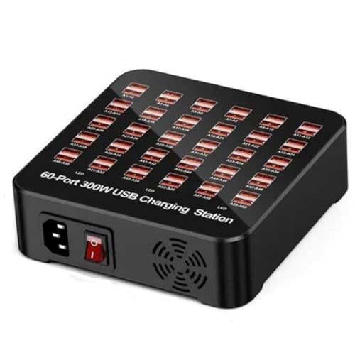 Image of Smart 60 Ports USB Hub Charging Station Power Outlet Multi Port Speed Dock Charger Suitable for Hotels, Shops, Schools, Shopping Mall and Travel - Black (60 USB Port)