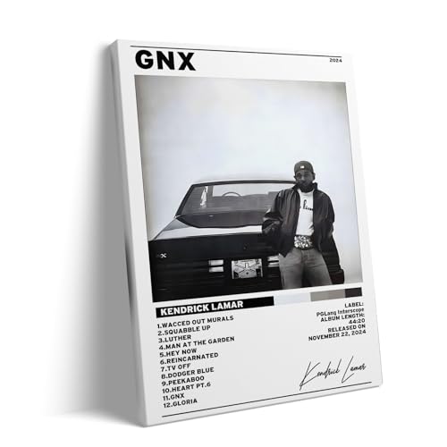 B.B.F MAKE Kendrick Lamar Cover Canvas Wall Art, GNX Album Monochrome Hip-Hop Poster Modern Urban...
