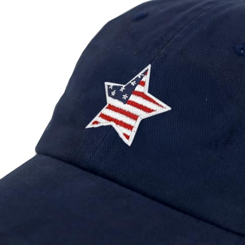 Image of USA Flag & Embroidery Premium 100% Cotton Low Profile Adjustable Baseball Dad Cap