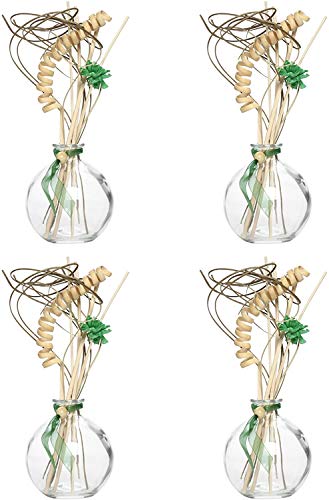 Hosley Aromatherapy Essentials Set of 4 Glass Diffuser Bottles with Reeds Create Your Own Fragrant Haven, NO Oil Included Thoughtful Gift for Personalized Home Ambiance and Relaxation