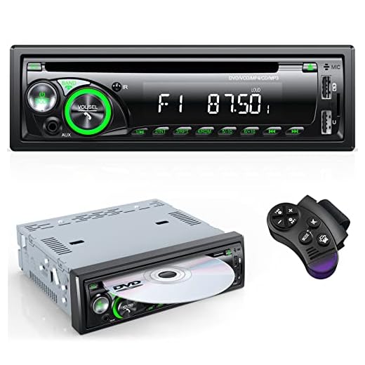 Radio Coche Bluetooth CD DVD Player, Chismos Autoradio Bluetooth 5.0 Manos Libres, RDS Radio 1 DIN para 9-24V Car, Soporta FM/AM/MP3/AUX/2 USB/SD/TF/WMA/WAV/7 Colores Control Remoto