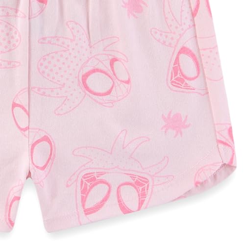 Image of Marvel Spider-Gwen Ghost Spider Girls Short Sleeve T-Shirt and Shorts Set for Toddler to Big Kids