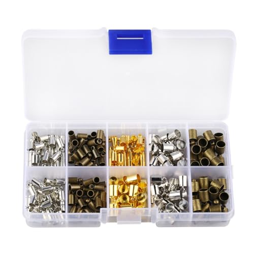 KONTONTY 200pcs DIY Jewelry Accessories Wide Weight Buckle Fringe Hat Buckle Leather Cord 6mm Mixed DIY Jewelry Making Supplies