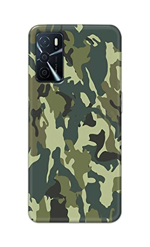 Image of Printed Hard Back Cover Case for Oppo A16 | Oppo A16s Back Cover (Green Army Camouflage) -1803