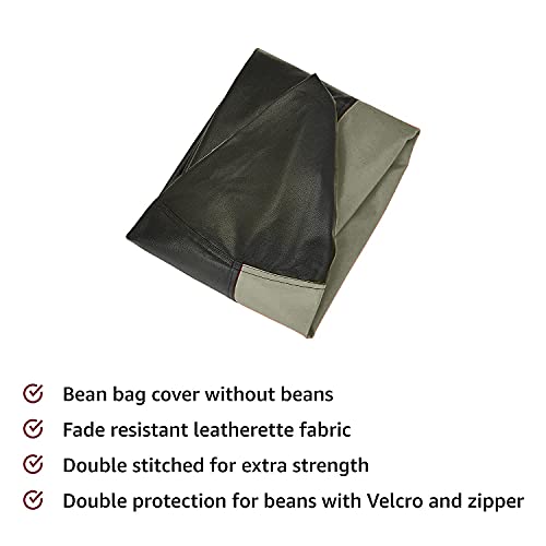 Image of Amazon Brand - Solimo Classic XXL Bean Bag Cover (Without Beans) - Black And Grey