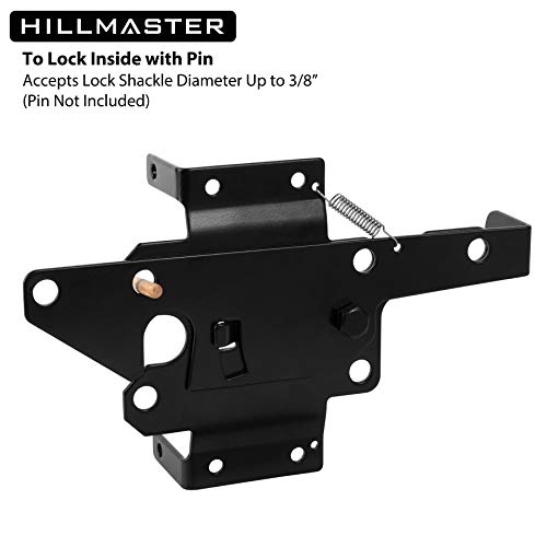 Image of HILLMASTER Heavy Duty Self-Locking Gate Latch for Wooden Fence, Post Mount Automatic Gate Lock Gravity Door Latch Hardware for Secure Pool, Outdoor Garden, Metal Gates Vinyl Fence, Black Finish