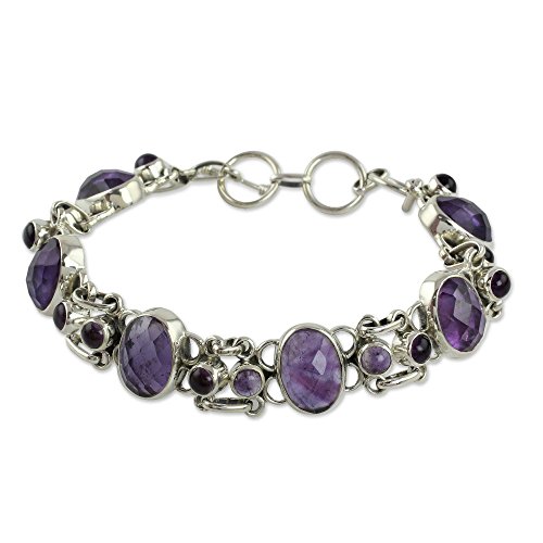 Preisvergleich Produktbild NOVICA Novica Amethyst-Armband aus Sterlingsilber, handgefertigt, "Royal Purple"