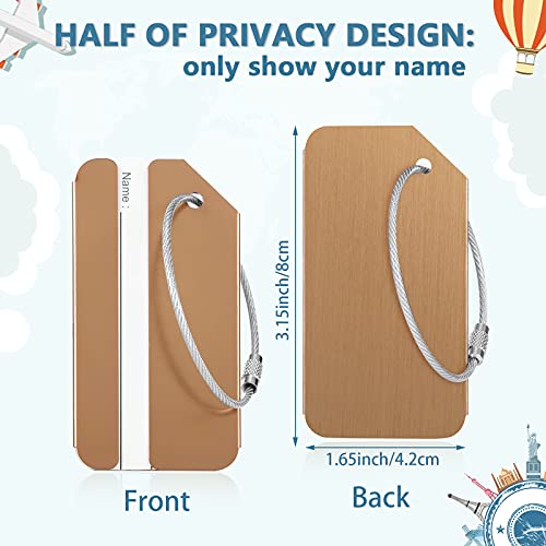 22 Pieces Metal Luggage Tags With Name Id Cards Aluminum Suitcase Labels Card Holders With Stainless Steel Loops Colorful Travel Bag Tags #TOP2