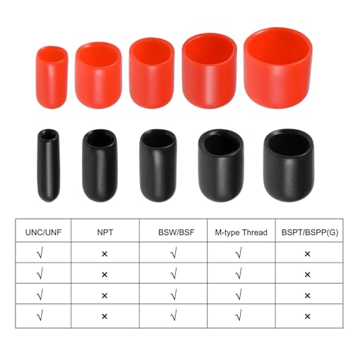 Image of uxcell 40pcs Round Rubber End Caps 1 /8 inch 1 /4 inch 3 /8 inch 1 /2 inch Orange Vinyl Cover Screw Thread Protectors Assortment Kit(3mm 6mm 9mm 12mm)