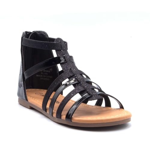 Jazamé Toddler Girls' Gladiator Sandals with Back Zipper Open Toe Shoes