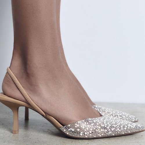 Kitten heels strass et escarpins transparents pour mariage chic en taille 36
