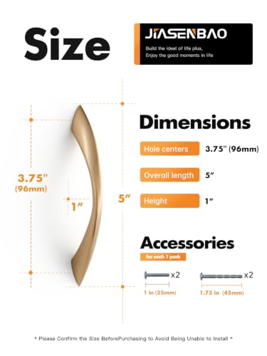 Image of 5 Pack Champagne Bronze Cabinet Pulls 3-3 /4 Inch Arch Twisted Brass Handles Drawer Kitchen Cupboard Bathroom Dresser Cabinet Hardware Zinc Alloy