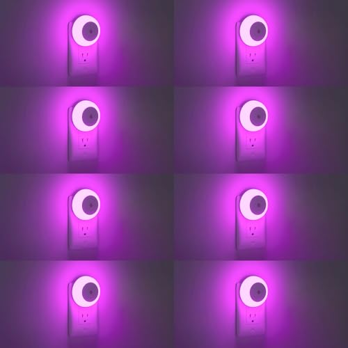 Image of fesnne Night Light, Night Lights Plug into Wall, Dusk to Dawn Sensor, Pink Led Night Light 0.5W, 8 Pack Nightlight for Adults, Bedroom, Bathroom, Hallway, Kitchen