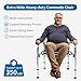 Eosprim Bedside Commode Extra Wide Seat, Heavy Duty Toilet Seat Riser, 3 in 1 Width and Height Adjustable Commode Chair, Portable Toilet for Adults, Shower Potty Chair for Elderly Disabled Seniors