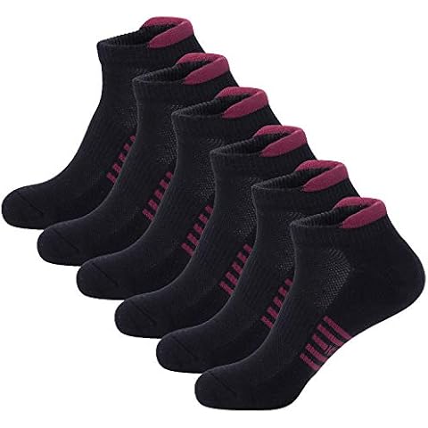 KONY Cotton Cushioned Ankle Socks for Men and Women - Low Cut Athletic Running Tab Socks (6 Pairs) (Black, X-large) Cover