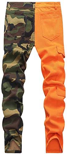 QZH.DUAO Men's Camo Denim Jeans2