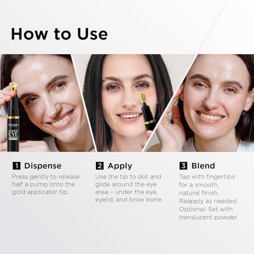 VELAMO ADVANCED Luminous Eye Corrector SPF 41: Under Eye Color Corrector for Dark Circles, Fine Lines & Puffiness - Hydrating Anti Aging Eye Cream with Ceramides Complex - Medium, 0.34 FL OZ/10mL