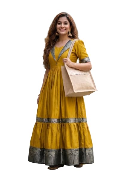 Designer Dress with Jacket Collar Gown| Women Ethnic Wear-picture-44