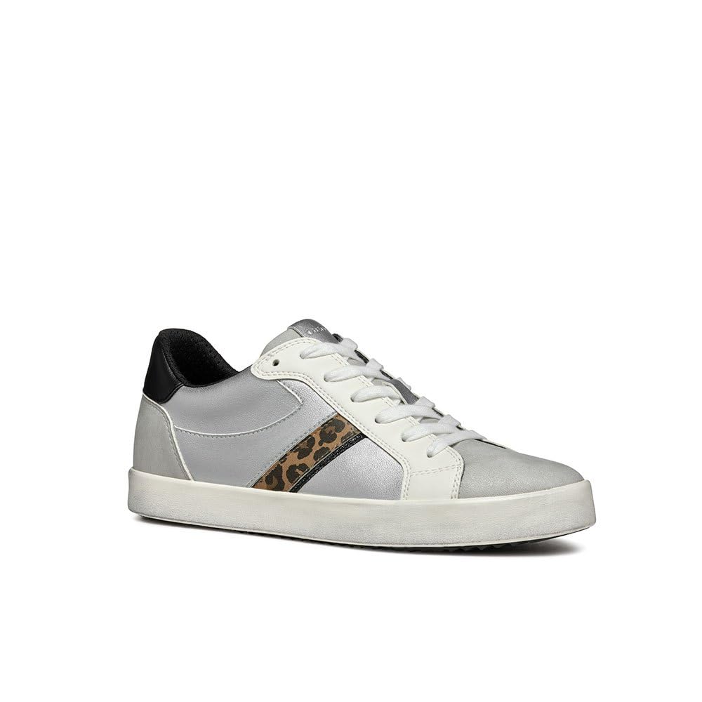 Geox Women's D Blomiee C Trainers, Silver, 6 UK