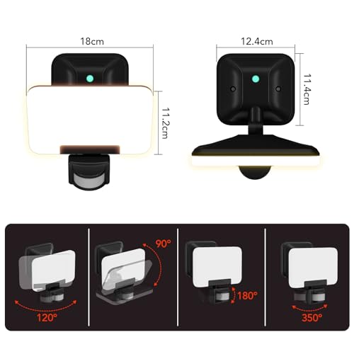 OREiN Led Strahler mit Bewegungsmelder Außen 3000LM, 2700/4000/6500K Warm-/Neutral-/Kaltweiß Superhell 27W Außenstrahler mit 3 Leuchtmodi, IP65 Wasserdicht Fluter Flutlicht für Garage, Hof, Haustür