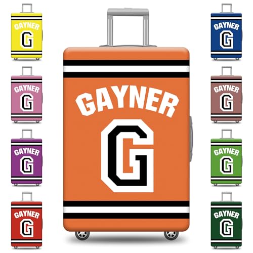 Personalized Letter G Luggage Cover Monogram Initial Suitcase Cover Elastic Washable Travel Suitcase Protector Fits 18-32 Inch